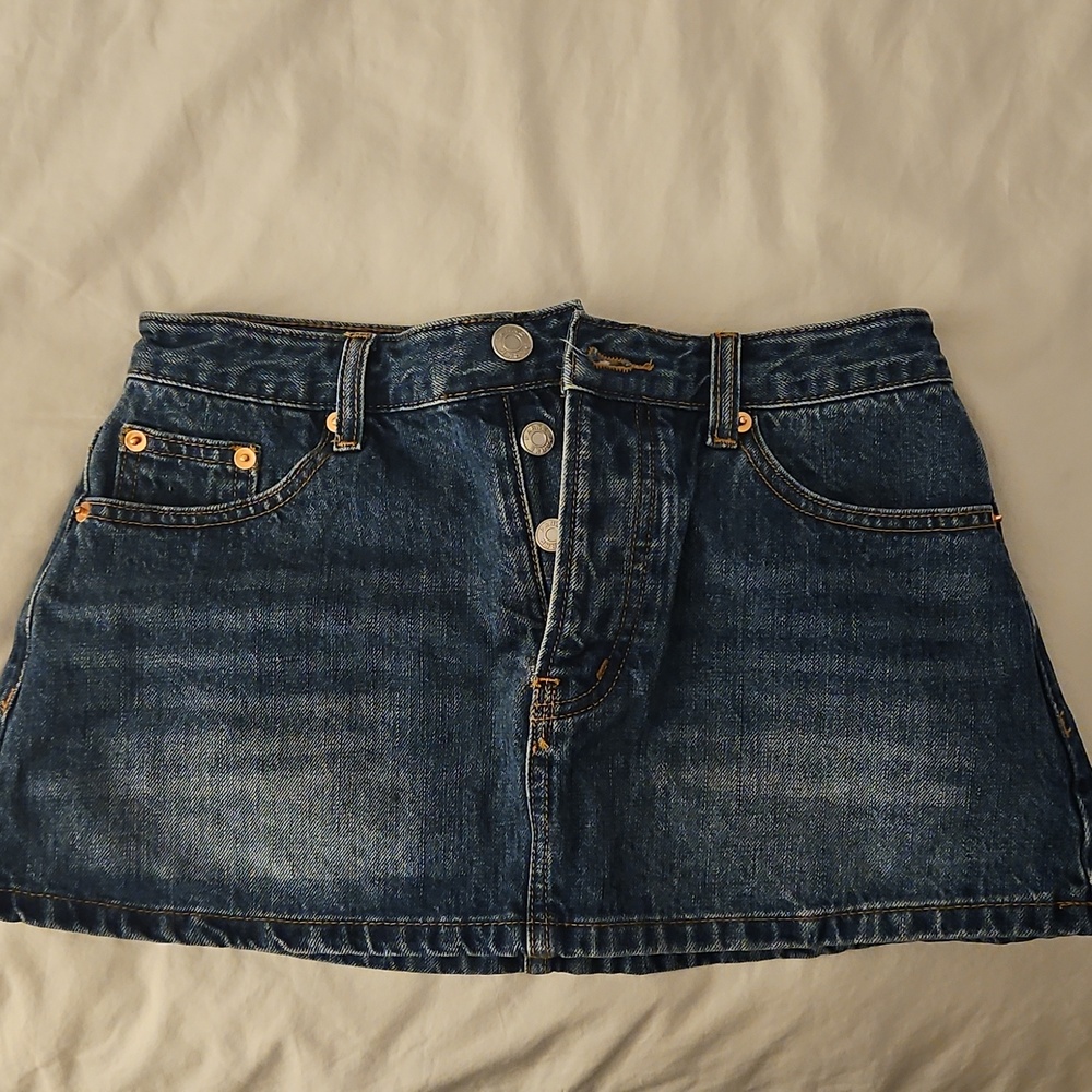Parke Dark Blue Denim Mini Skirt